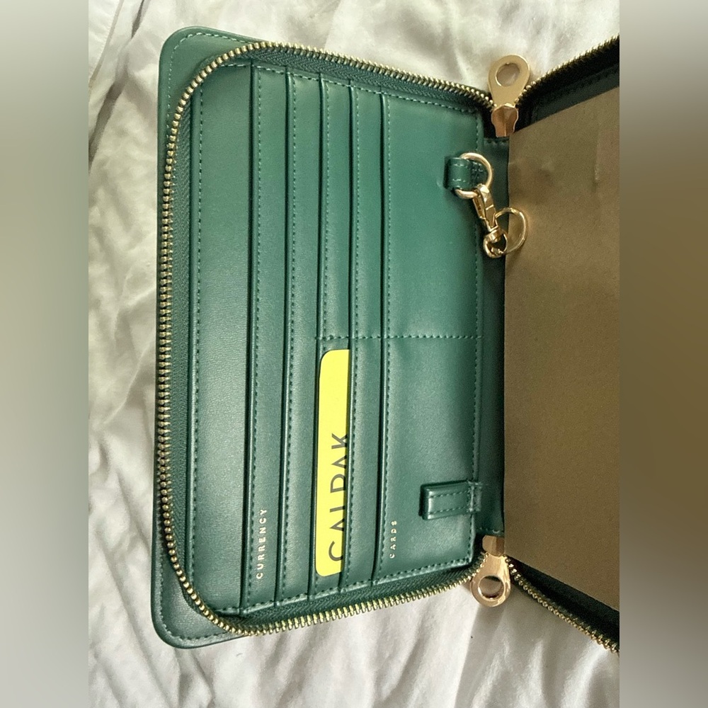 New Calpak Green Croc Pattern Wallet Purse - Picture 5 of 9